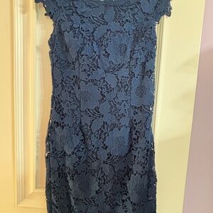 Elegant Navy Lace Dress